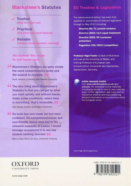 Blackstone's EU Treaties and Legislation 2011-2012