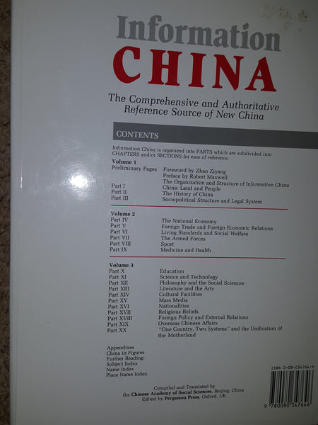 Information China: The Comprehensive and Authoritative Reference Sources of New China (World Information)