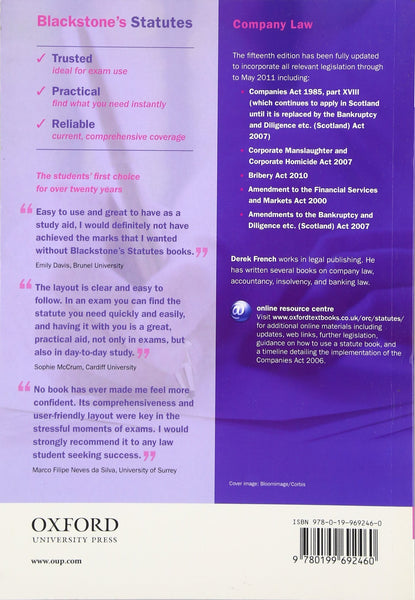 Blackstone's Statutes on Company Law 2011-2012
