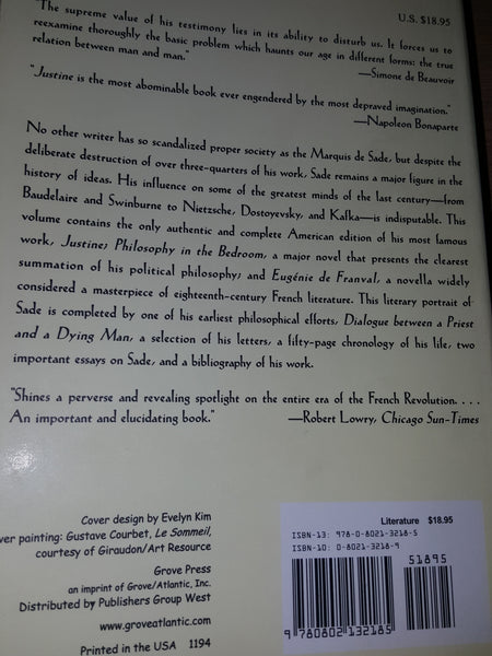 Three Complete Novels: Justine, Philosophy in the Bedroom, and Other Writings