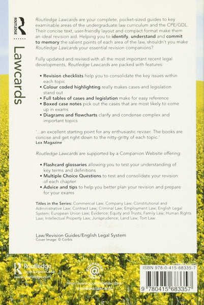 English Legal System Lawcards 2012-2013 Paperback – Illustrated, 9 Dec. 2011